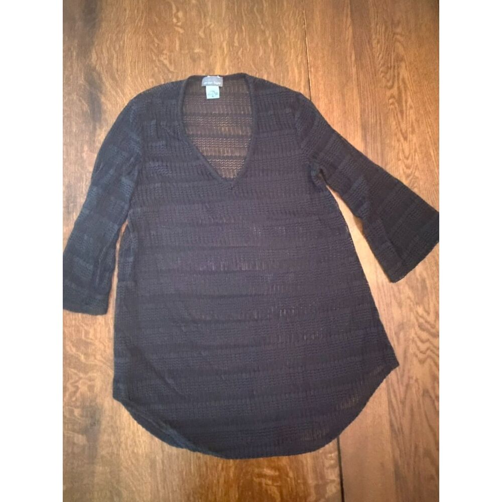 Jordan Taylor Black Open Knit Swim Cover-Up Tunic Size Small